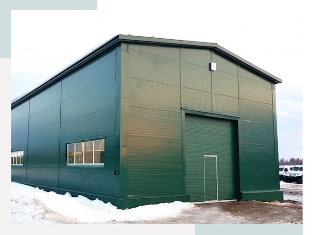 Двускатные ангары в Мценске