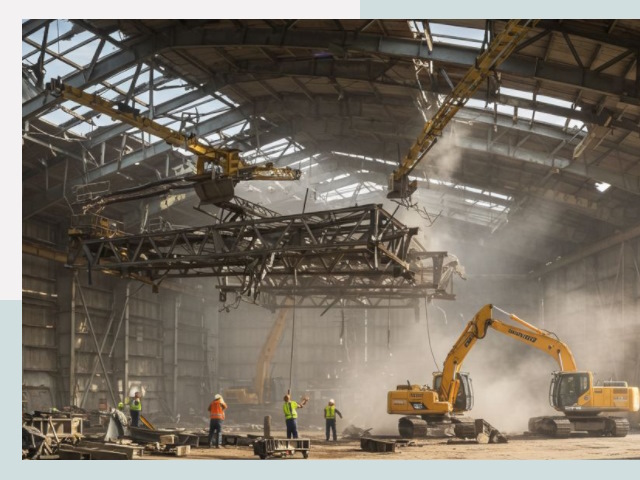 Демонтаж ангаров в Мценске от 608 руб. за м²